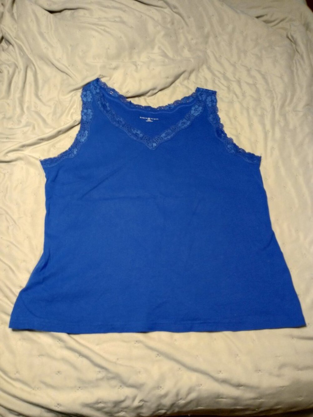 Karen Scott lace-trimmed tank top